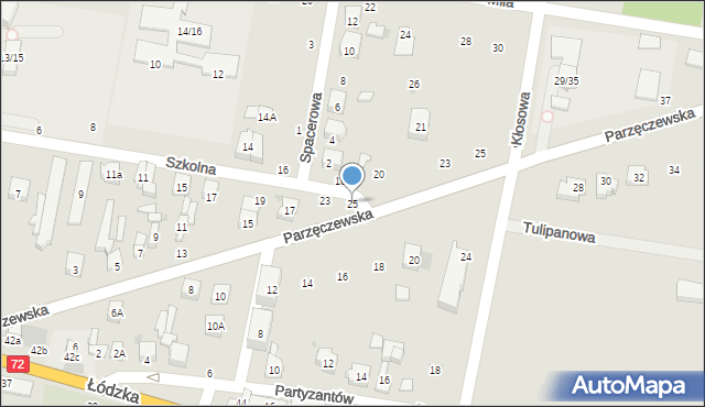 Poddębice, Szkolna, 25, mapa Poddębice