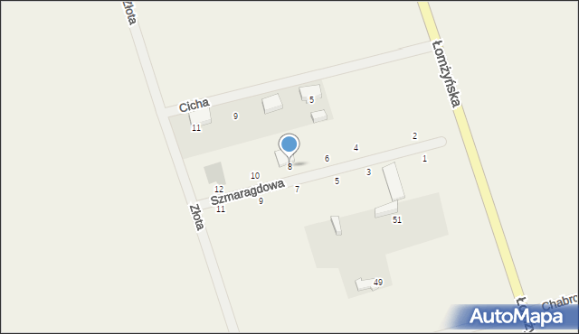 Podgórze, Szmaragdowa, 8, mapa Podgórze