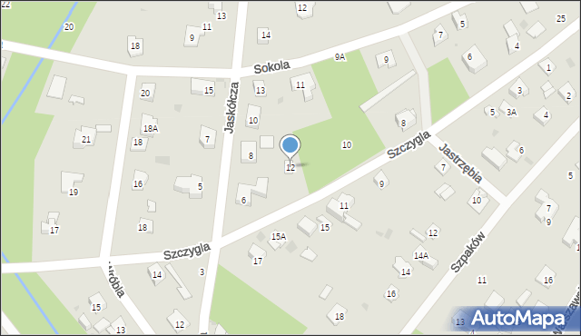 Podkowa Leśna, Szczygla, 12, mapa Podkowa Leśna