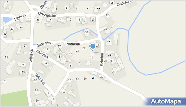 Podlesie, Szkolna, 13, mapa Podlesie