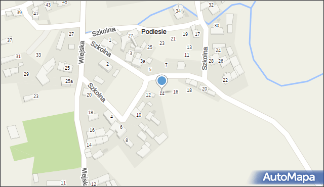 Podlesie, Szkolna, 14, mapa Podlesie