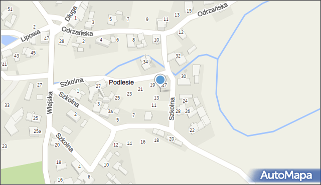 Podlesie, Szkolna, 15, mapa Podlesie