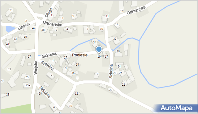 Podlesie, Szkolna, 19, mapa Podlesie