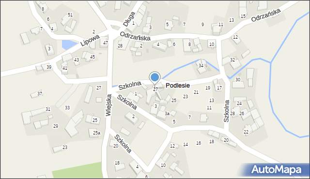 Podlesie, Szkolna, 27, mapa Podlesie