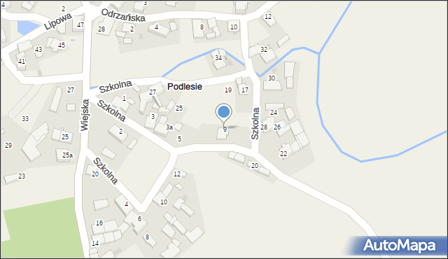 Podlesie, Szkolna, 9, mapa Podlesie