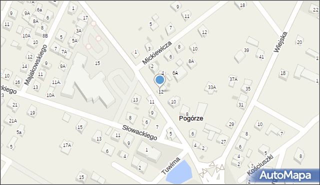 Pogórze, Szkolna, 14, mapa Pogórze