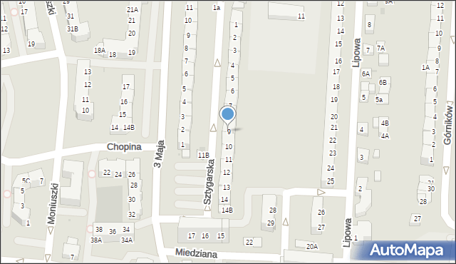 Polkowice, Sztygarska, 9, mapa Polkowice