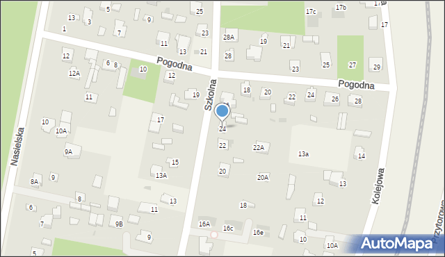 Pomiechówek, Szkolna, 24, mapa Pomiechówek