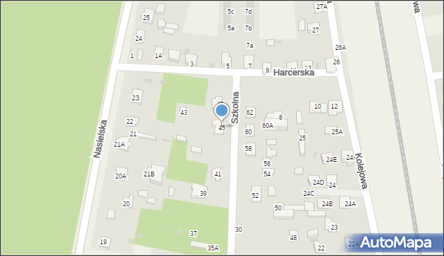 Pomiechówek, Szkolna, 45, mapa Pomiechówek