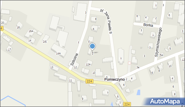 Pomieczyno, Szkolna, 2, mapa Pomieczyno