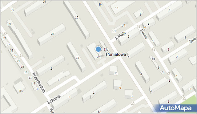 Poniatowa, Szkolna, 2A, mapa Poniatowa