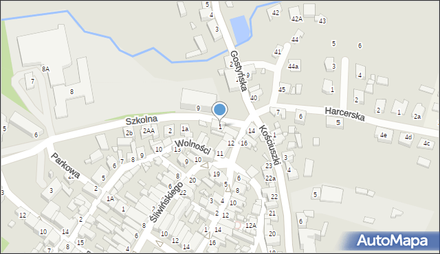 Poniec, Szkolna, 1, mapa Poniec