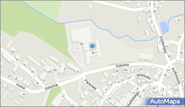 Poniec, Szkolna, 8, mapa Poniec