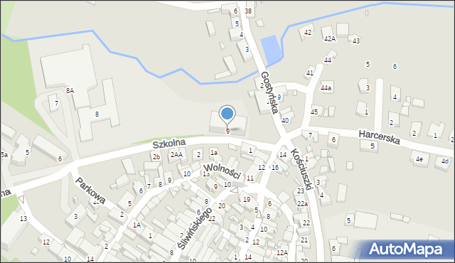 Poniec, Szkolna, 9, mapa Poniec