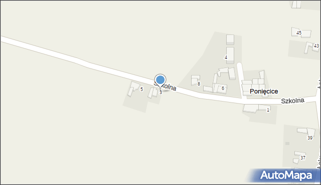 Ponięcice, Szkolna, 3, mapa Ponięcice