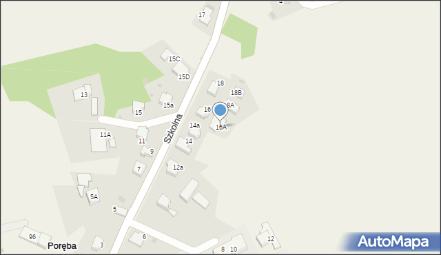 Poręba, Szkolna, 16A, mapa Poręba