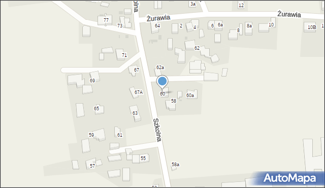 Poręba, Szkolna, 60, mapa Poręba