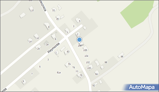 Poręba Żegoty, Szembeków, 108, mapa Poręba Żegoty