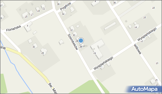 Poręba Żegoty, Szembeków, 26, mapa Poręba Żegoty