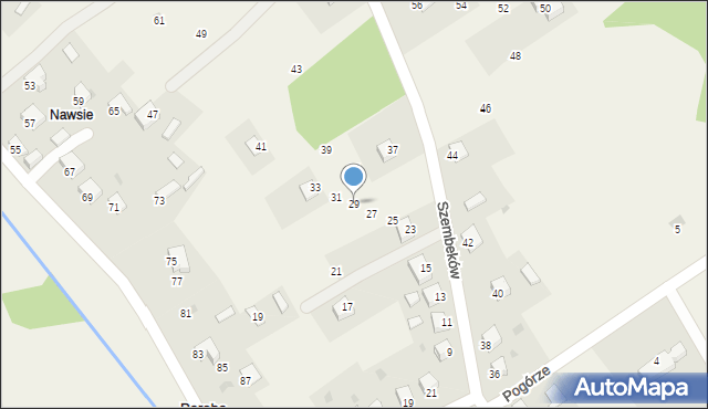 Poręba Żegoty, Szembeków, 29, mapa Poręba Żegoty