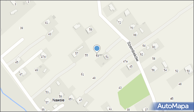 Poręba Żegoty, Szembeków, 53, mapa Poręba Żegoty