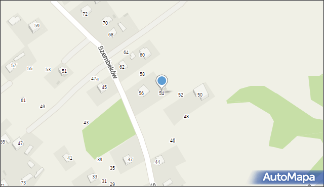 Poręba Żegoty, Szembeków, 54, mapa Poręba Żegoty