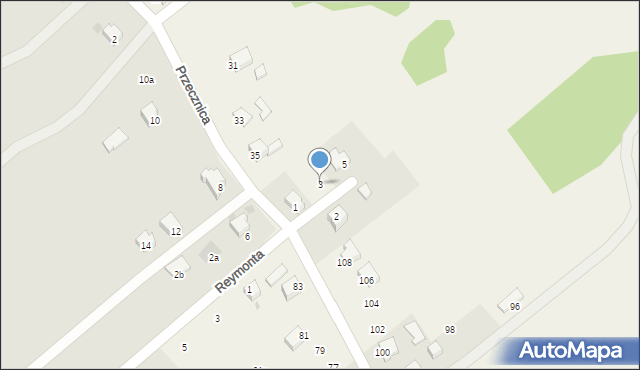 Poręba Żegoty, Szymborskiej Wisławy, 3, mapa Poręba Żegoty