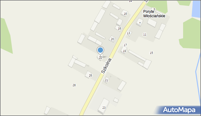 Poryte, Szkolna, 22, mapa Poryte