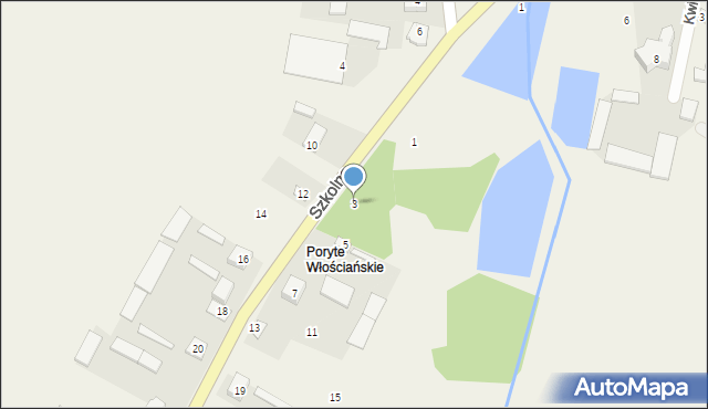 Poryte, Szkolna, 3, mapa Poryte