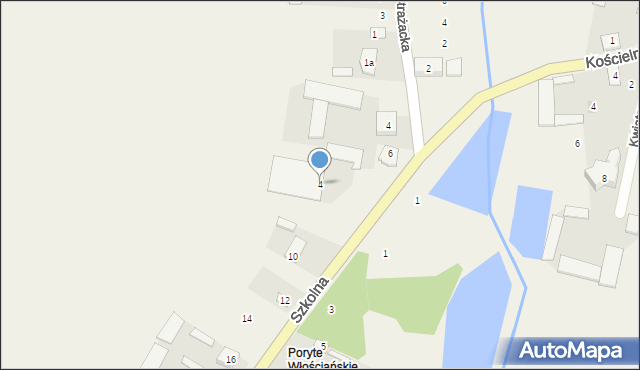 Poryte, Szkolna, 4, mapa Poryte