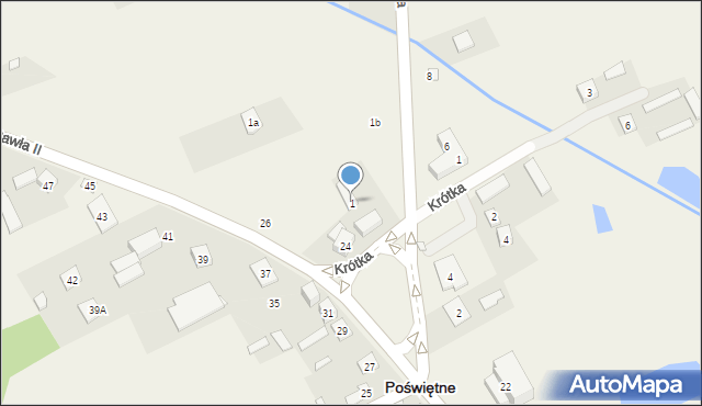 Poświętne, Szkolna, 1, mapa Poświętne