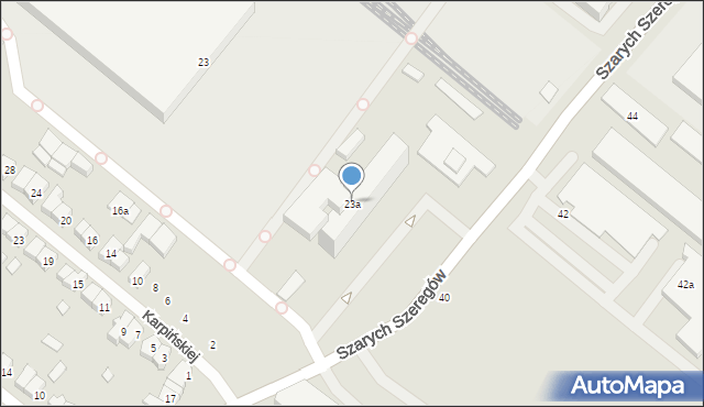 Poznań, Szarych Szeregów, 23a, mapa Poznania
