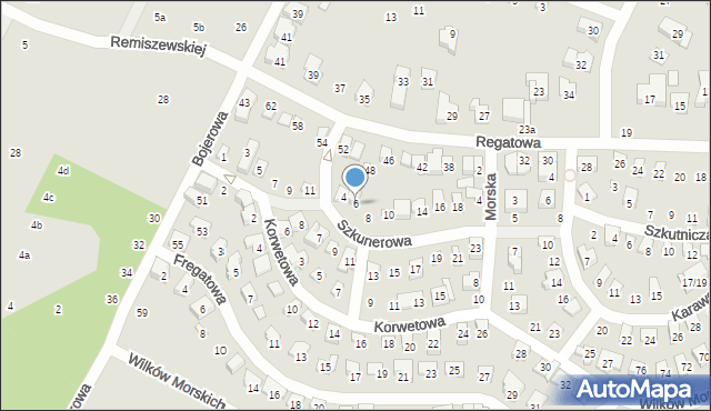 Poznań, Szkunerowa, 6, mapa Poznania