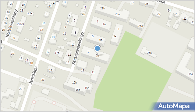 Poznań, Szczepanowskiego Stanisława, 7a, mapa Poznania