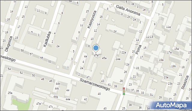 Poznań, Szamarzewskiego Augustyna, 47a, mapa Poznania
