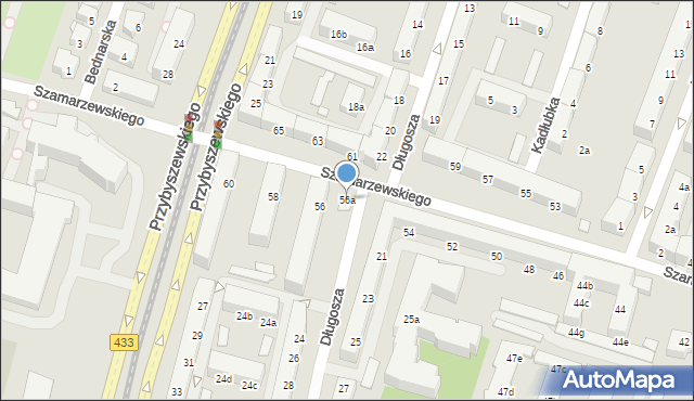 Poznań, Szamarzewskiego Augustyna, 56a, mapa Poznania