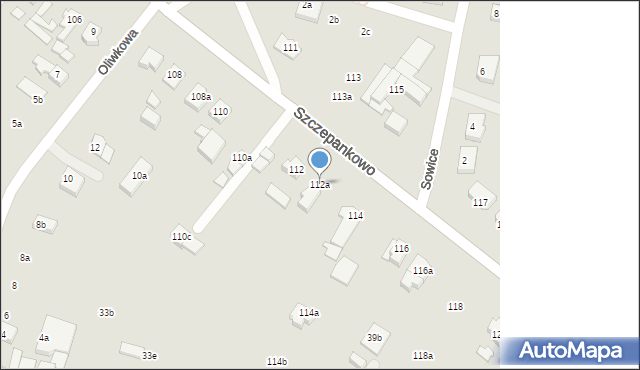 Poznań, Szczepankowo, 112a, mapa Poznania
