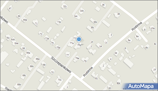 Poznań, Szczepankowo, 77b, mapa Poznania