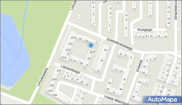 Poznań, Szweykowskiego Zygmunta, 2d, mapa Poznania