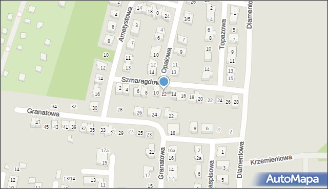Poznań, Szmaragdowa, 12, mapa Poznania