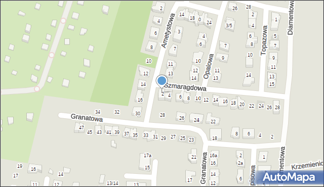 Poznań, Szmaragdowa, 2, mapa Poznania