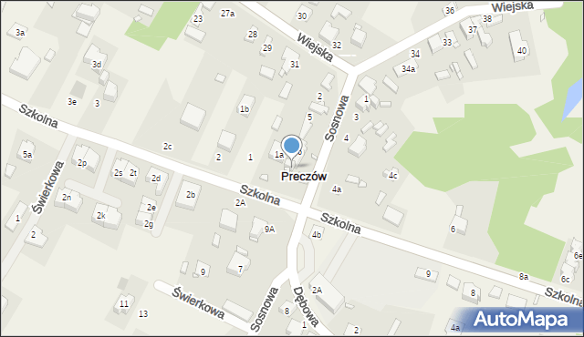 Preczów, Szkolna, 1c, mapa Preczów