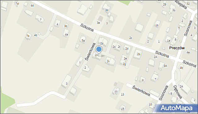 Preczów, Szkolna, 2m, mapa Preczów