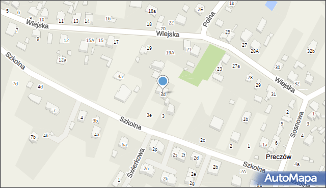 Preczów, Szkolna, 3d, mapa Preczów