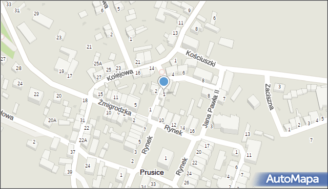 Prusice, Szkolna, 1, mapa Prusice