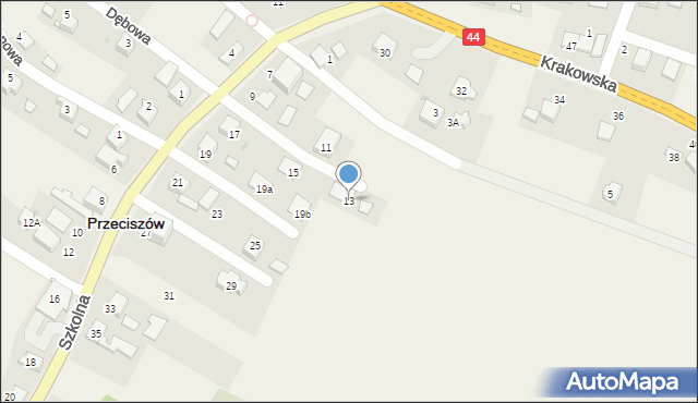 Przeciszów, Szkolna, 13, mapa Przeciszów