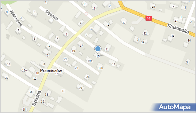 Przeciszów, Szkolna, 15, mapa Przeciszów