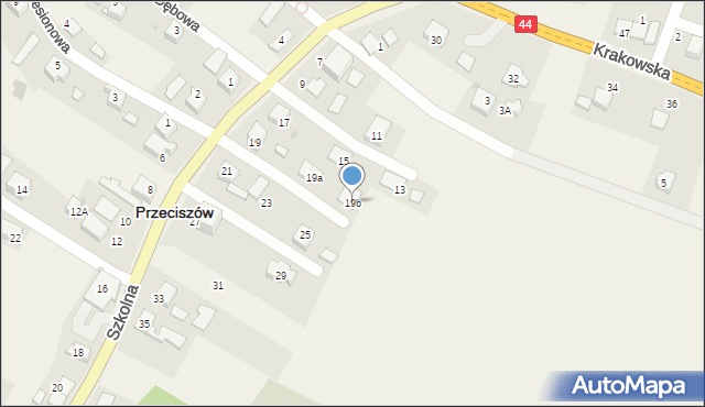 Przeciszów, Szkolna, 19b, mapa Przeciszów
