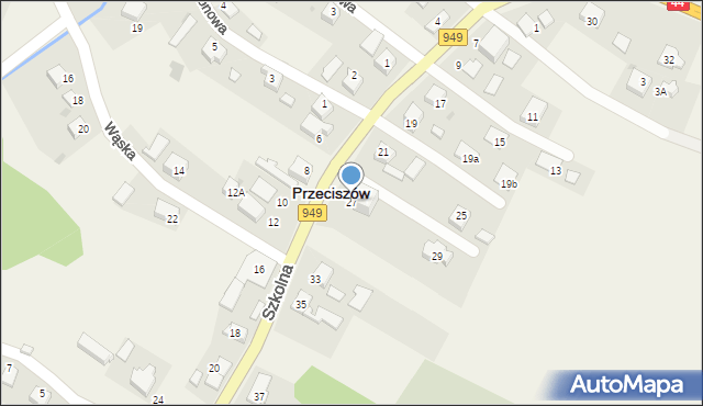 Przeciszów, Szkolna, 27, mapa Przeciszów