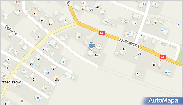 Przeciszów, Szkolna, 3, mapa Przeciszów